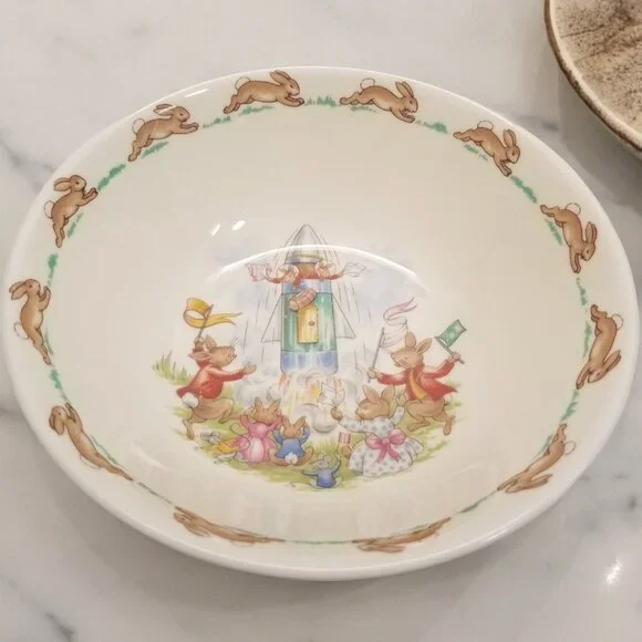 Bunnykins Children’s 3-Pcs Dish Set Bone China Royal Doulton England Collectable - Picture 5 of 16